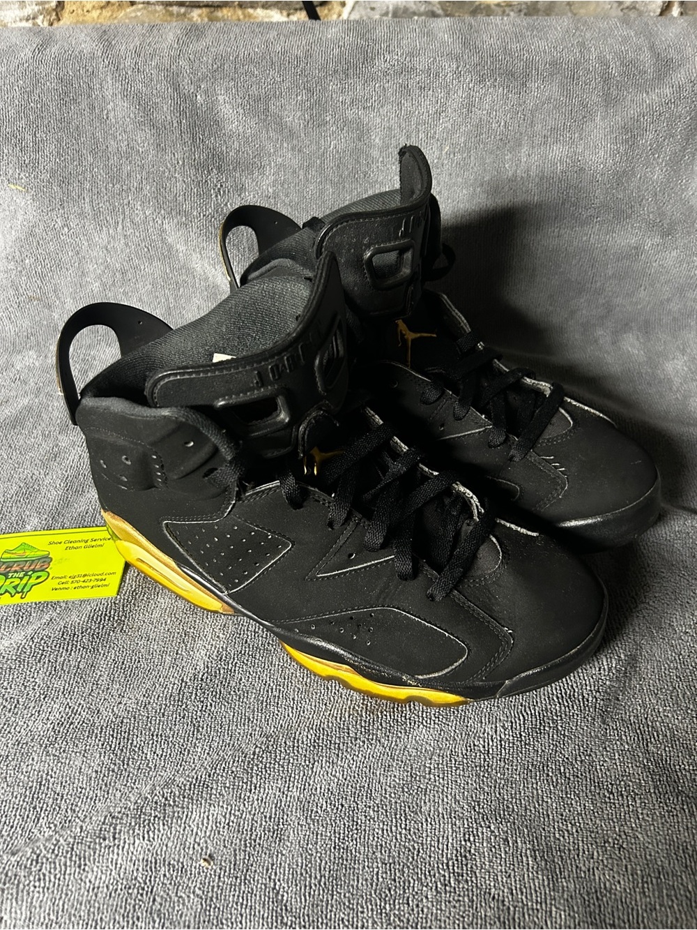 Air Jordan 6 Retro DMP Defining Moments Black Metallic Gold CT4954-007 Men’s 9